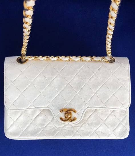 chanel white quilted bag|vintage white quilted chanel bag.